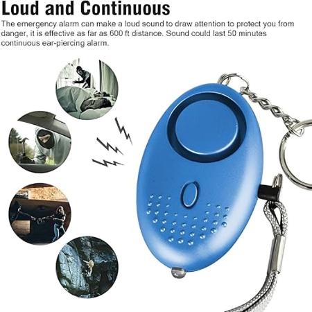 SUMAS Personal Alarm for Women, Reusable Police Approved 140DB Loud Alarm with LED Light, Small Personal Security Alarm Torch Keychain for Women, Girls, Children and Elderly