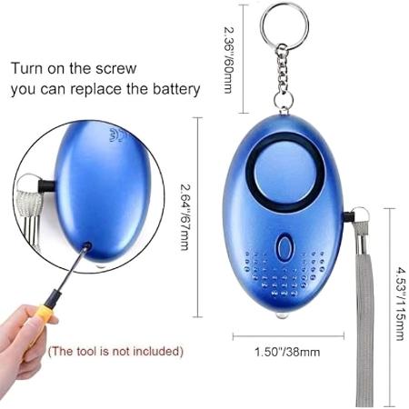 SUMAS Personal Alarm for Women, Reusable Police Approved 140DB Loud Alarm with LED Light, Small Personal Security Alarm Torch Keychain for Women, Girls, Children and Elderly