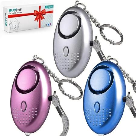 SUMAS Personal Alarm for Women, Reusable Police Approved 140DB Loud Alarm with LED Light, Small Personal Security Alarm Torch Keychain for Women, Girls, Children and Elderly