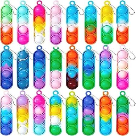 Portable Silicone Pop It Fidget Toy Keyring