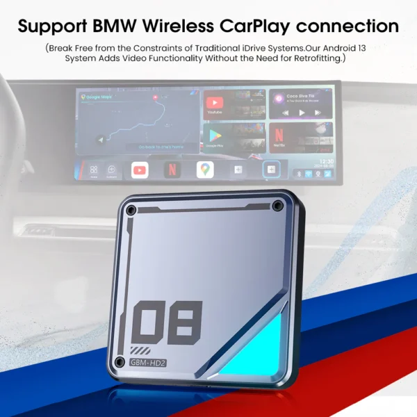 Wireless Android customized for BMW 8+128G smart car ai box - Image 3
